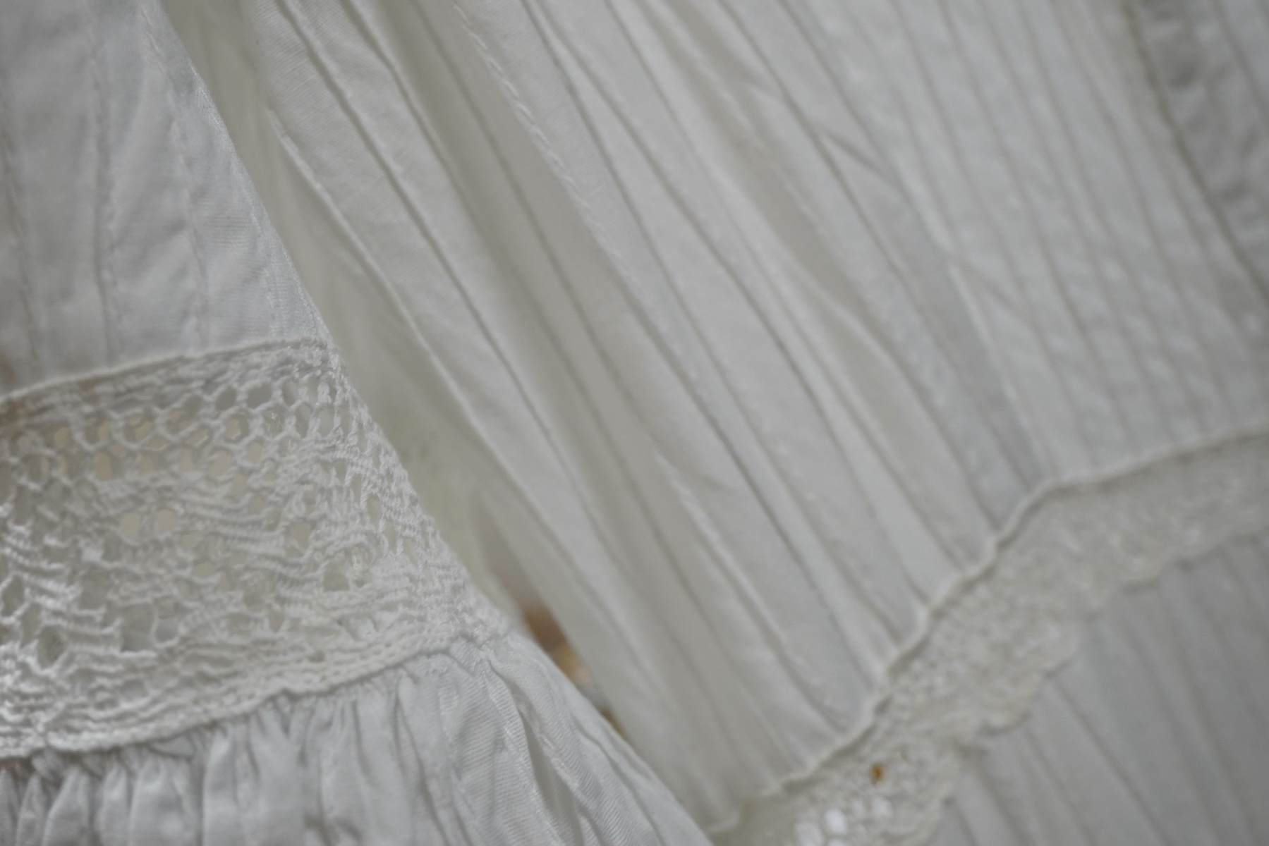 A 1980’s cotton and lace Mexicana of Sloane Street, London, wedding dress size 10
